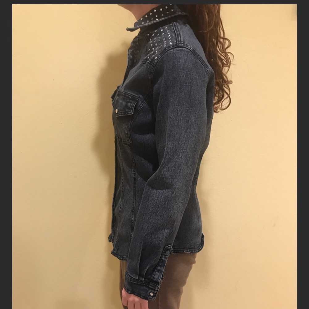 DG2 Diane Gilman Vintage Rhinestone Jean Jacket S - Picture 6 of 8